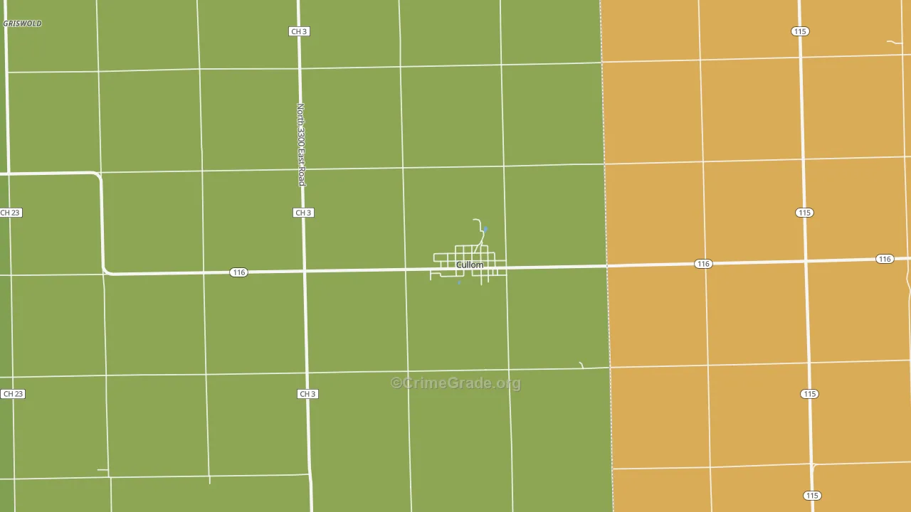 Cullom, IL Map of Burglary Rates