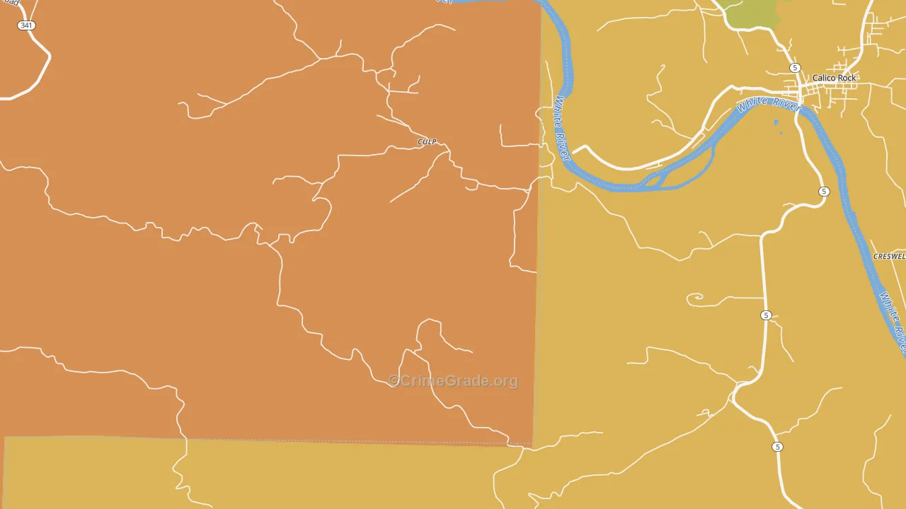 Culp, AR Map of Burglary Rates