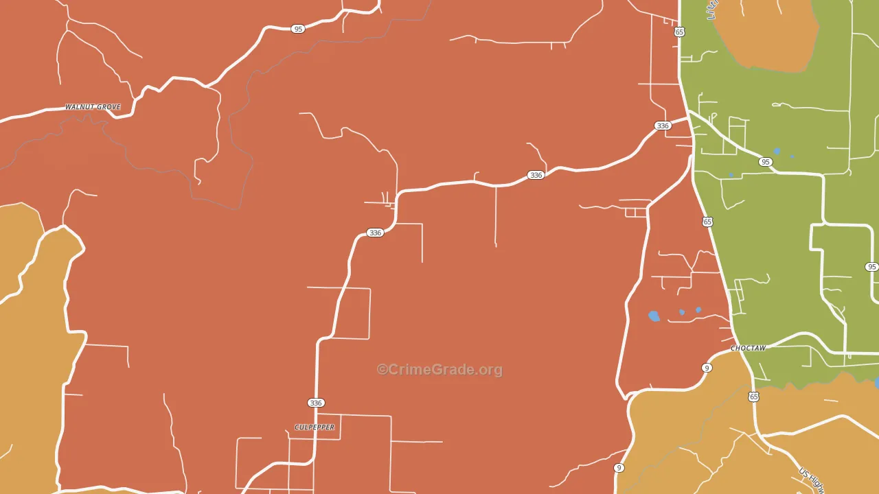 Culpeper, AR Map of Burglary Rates