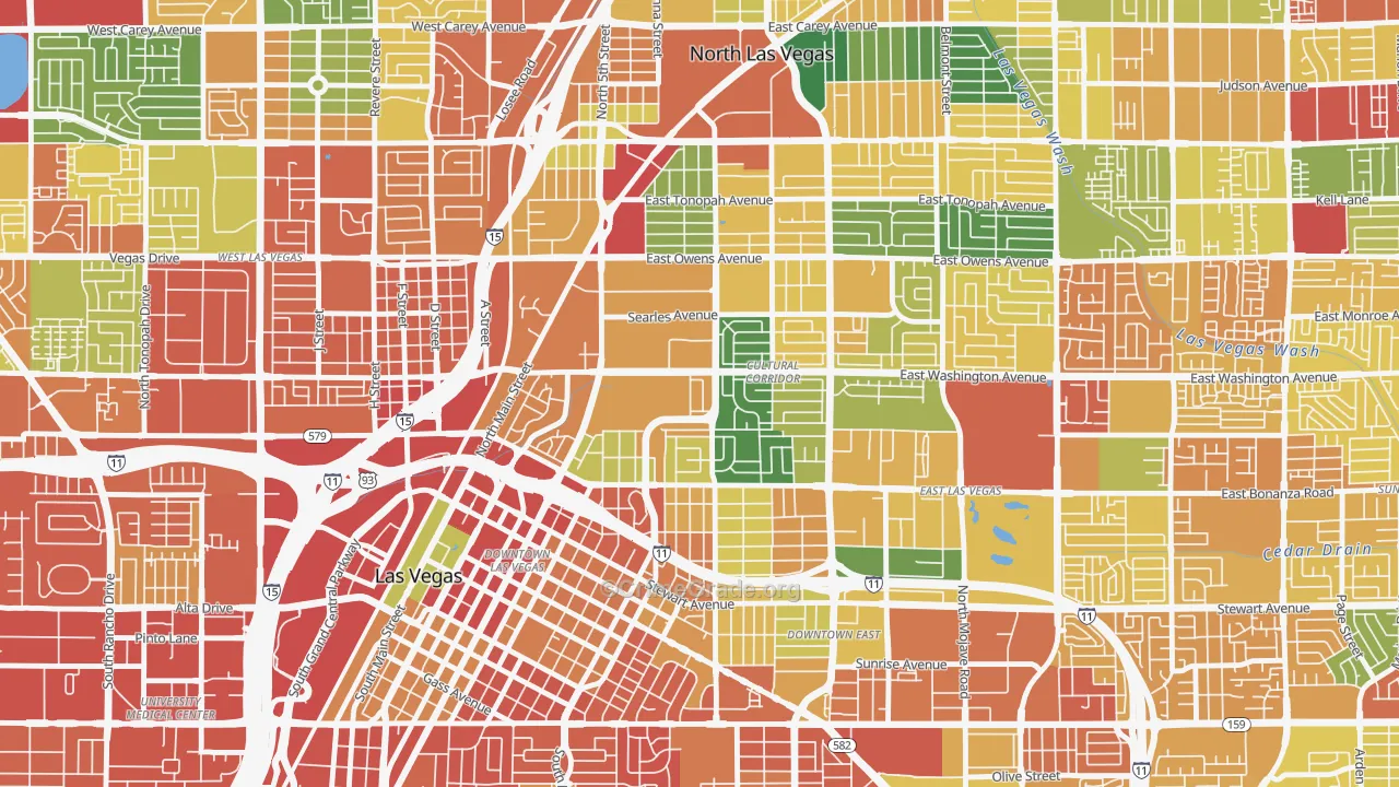 Cultural Corridor, Las Vegas, NV Map of Burglary Rates