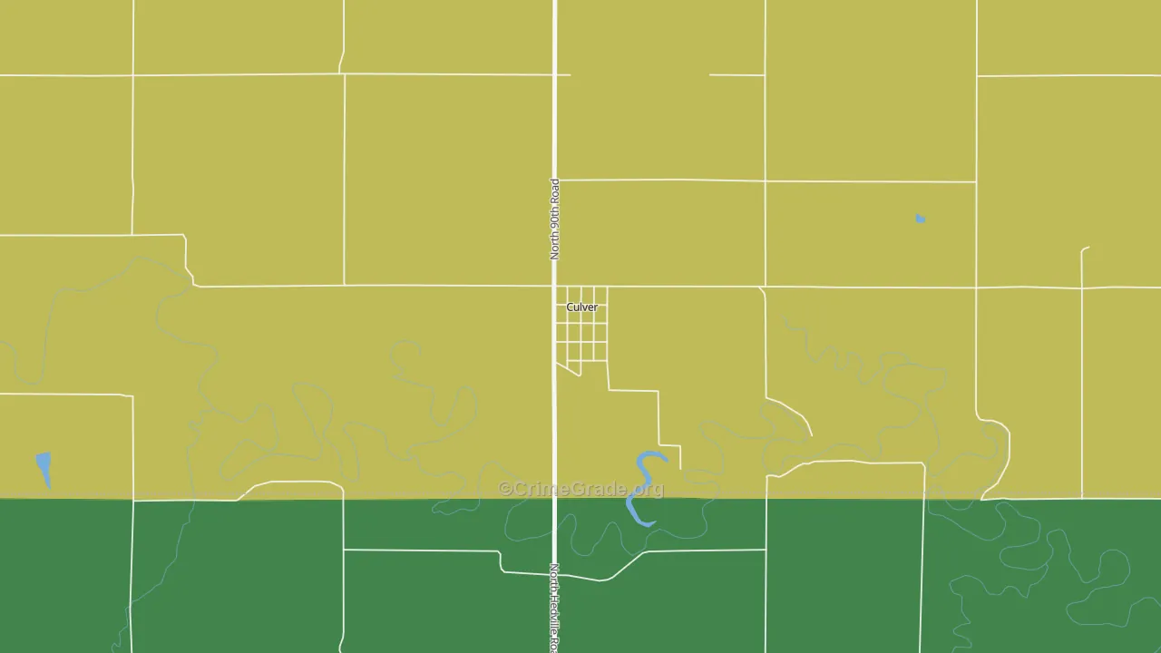 Culver, KS Map of Burglary Rates