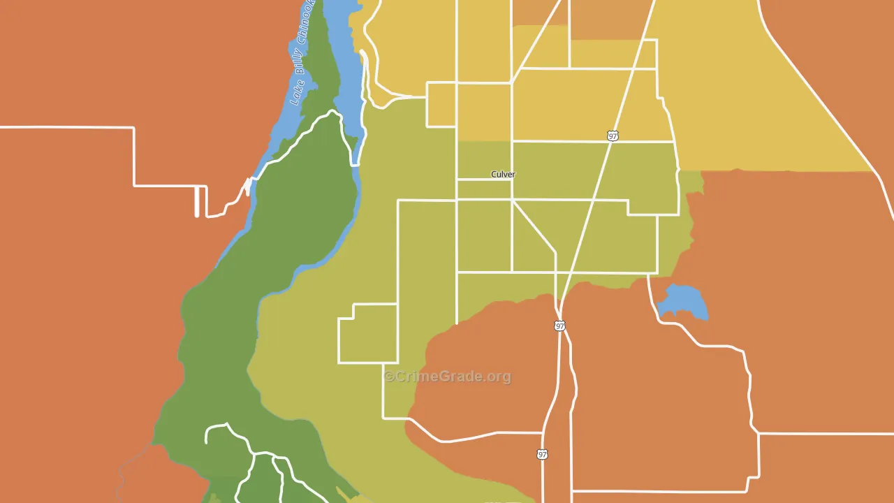 Culver, OR Map of Burglary Rates