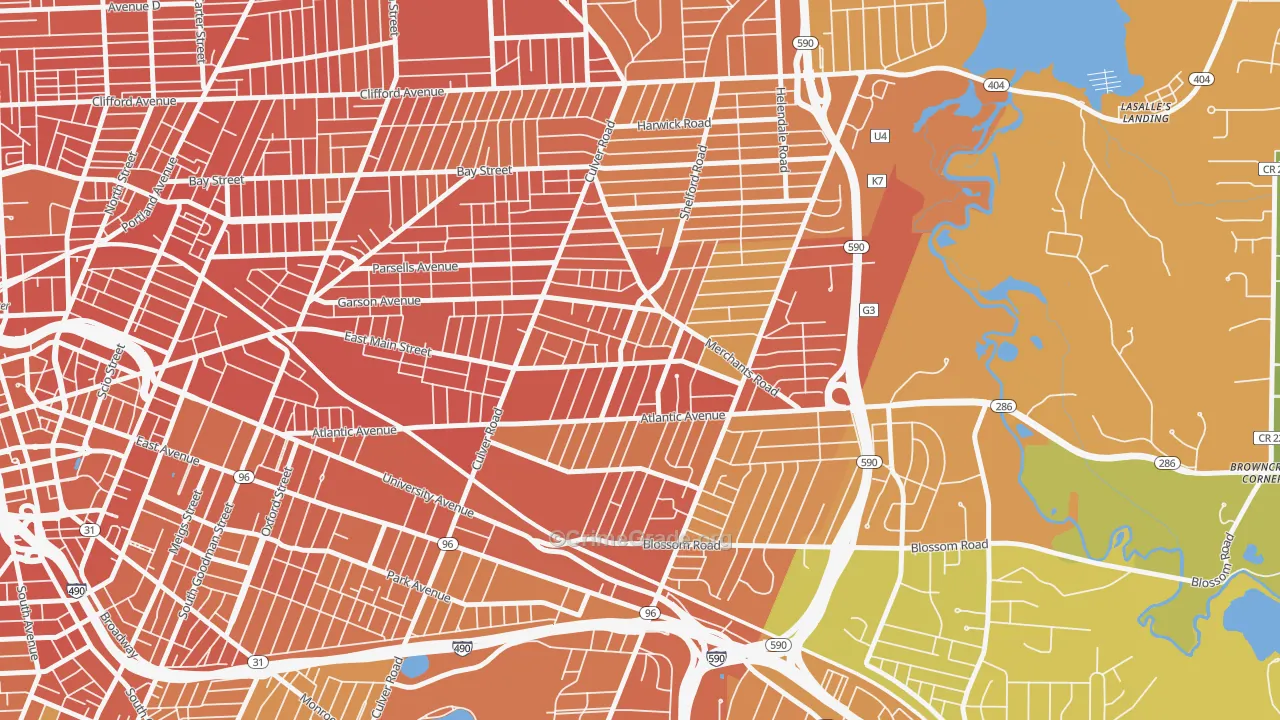 Culver-Winton, Rochester, NY Map of Burglary Rates