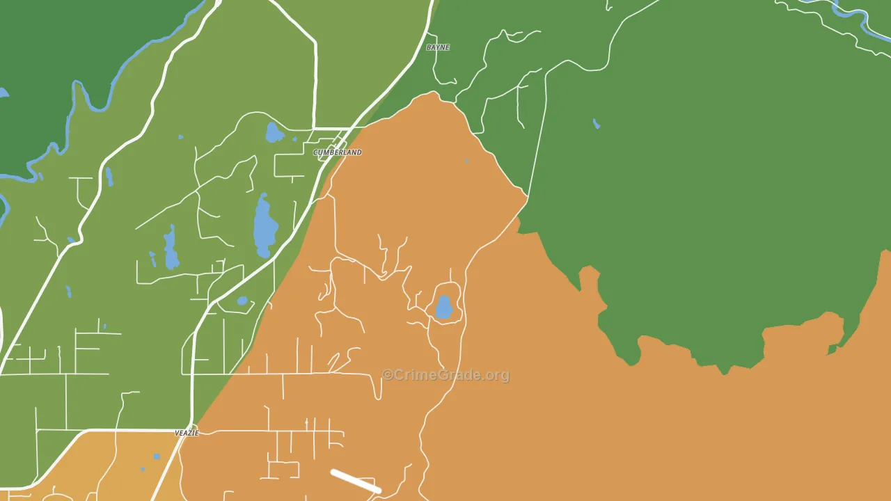 Cumberland, WA Map of Burglary Rates