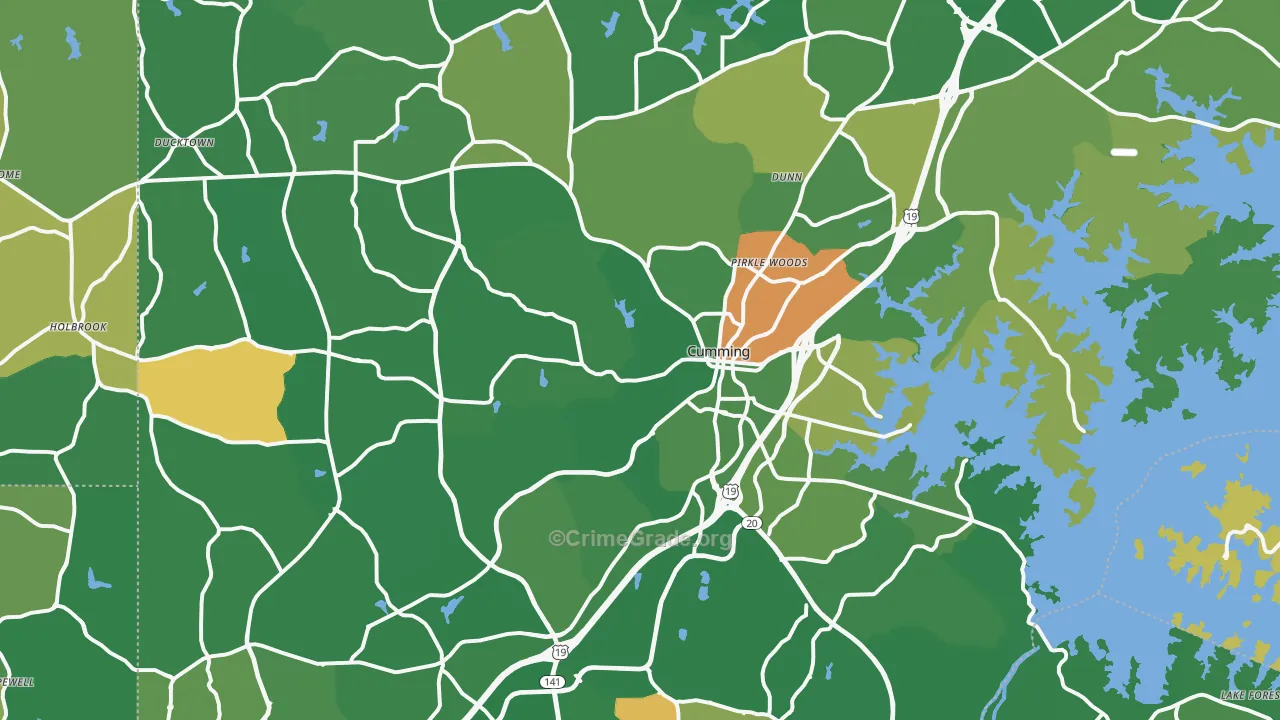 Cumming, GA Map of Burglary Rates