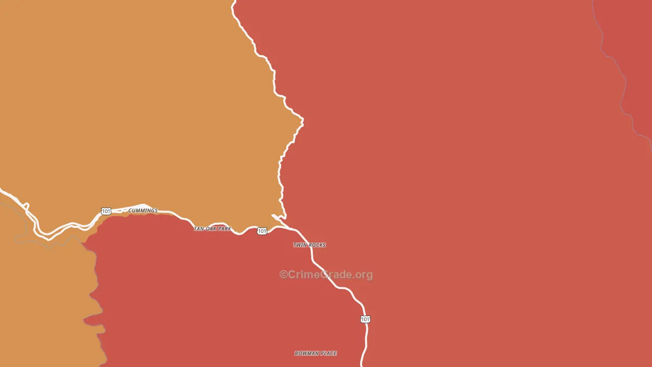 Cummings, CA Map of Burglary Rates