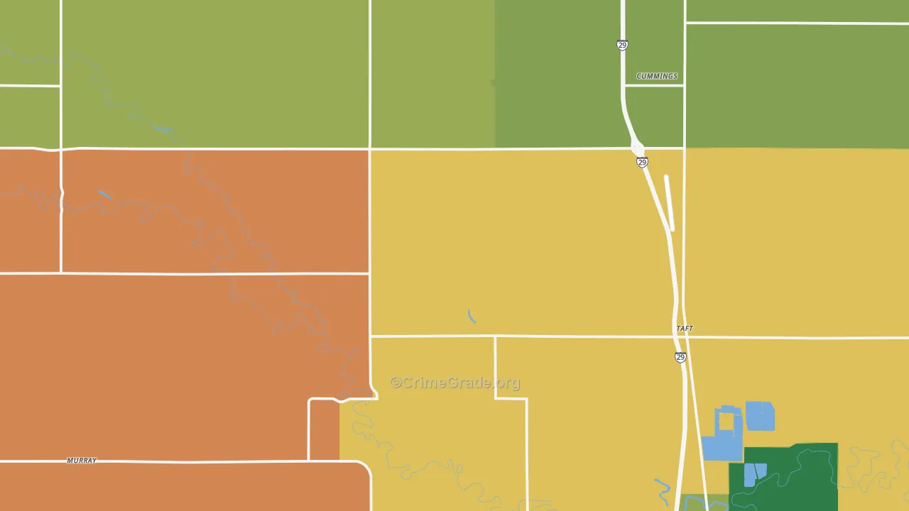Cummings, ND Map of Burglary Rates