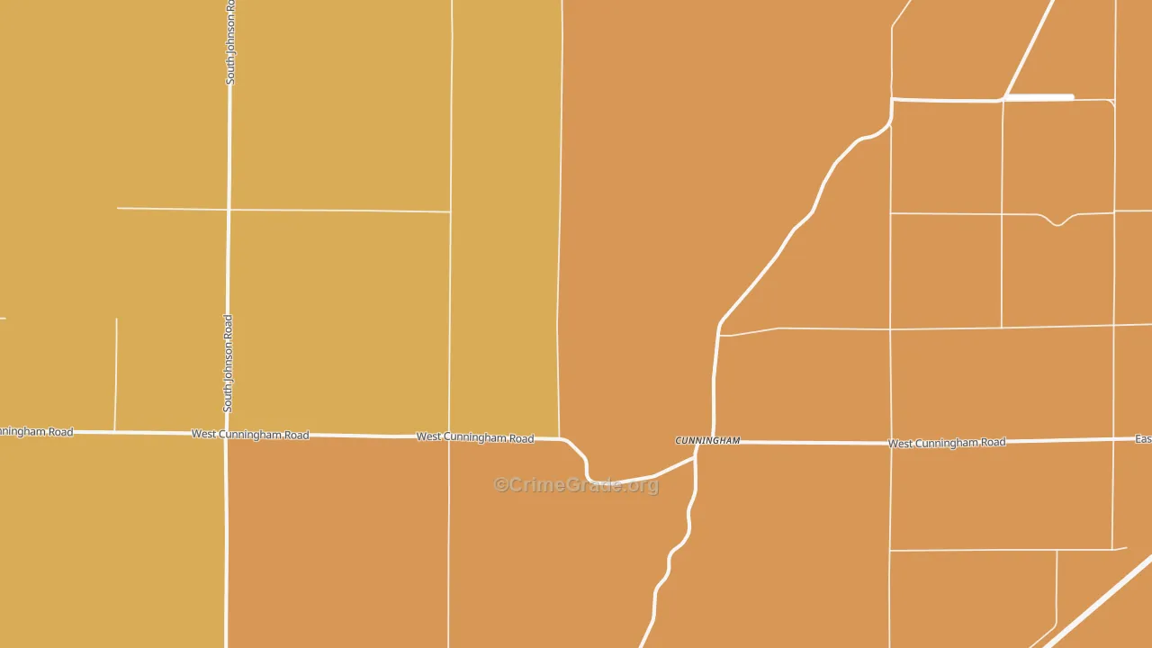 Cunningham, WA Map of Burglary Rates