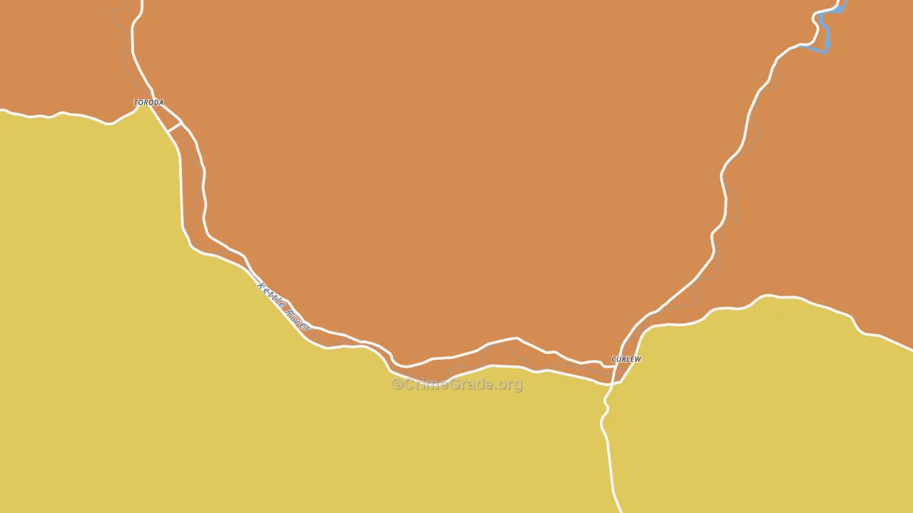 Curlew, WA Map of Burglary Rates
