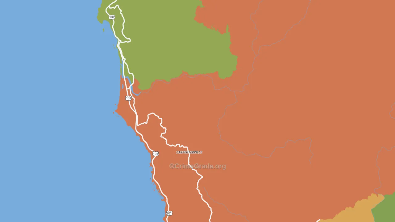 Curry County, OR Map of Burglary Rates