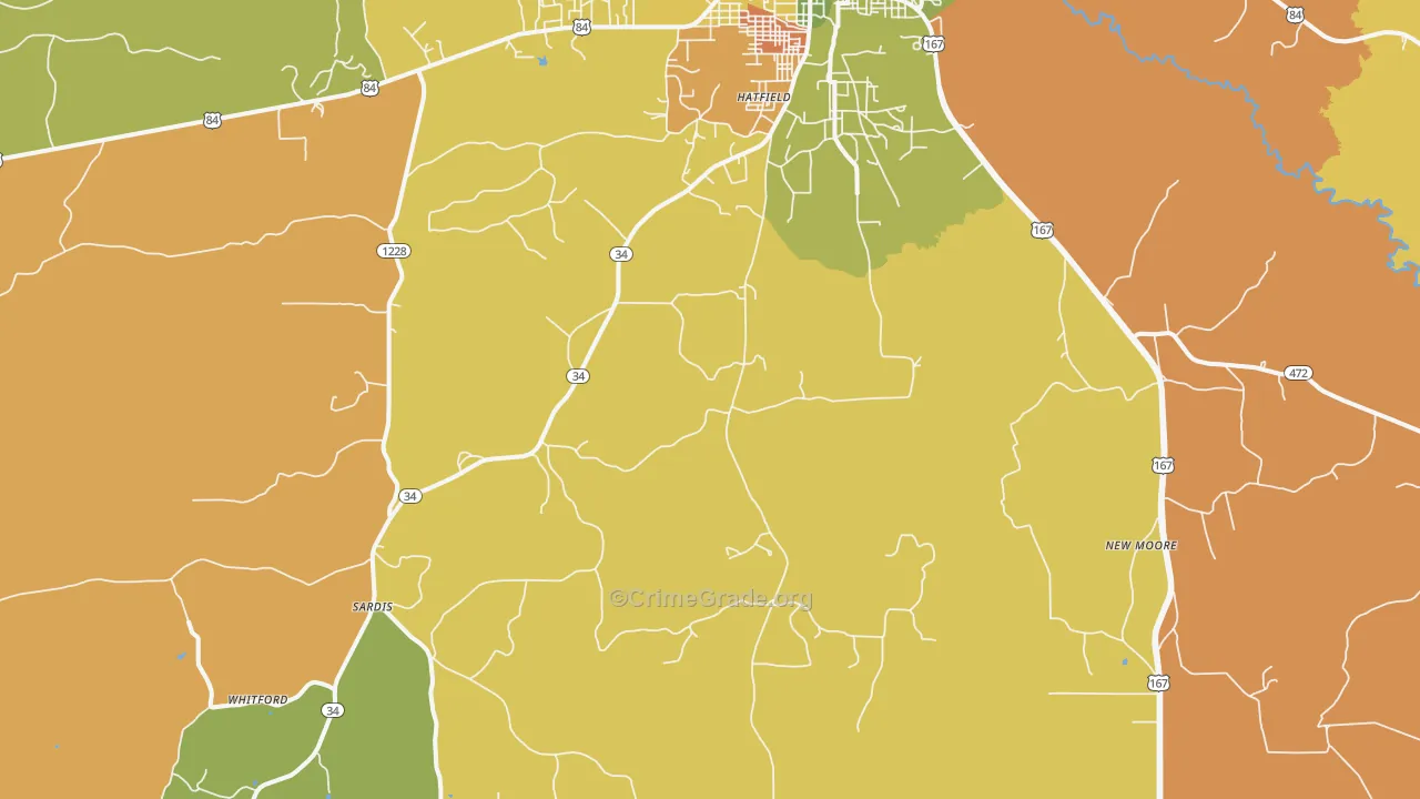 Curry, LA Map of Burglary Rates