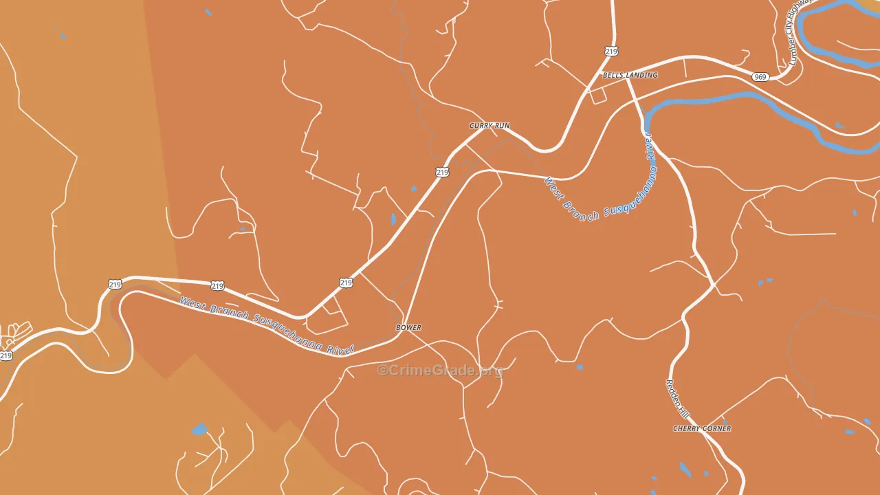Curry Run, PA Map of Burglary Rates