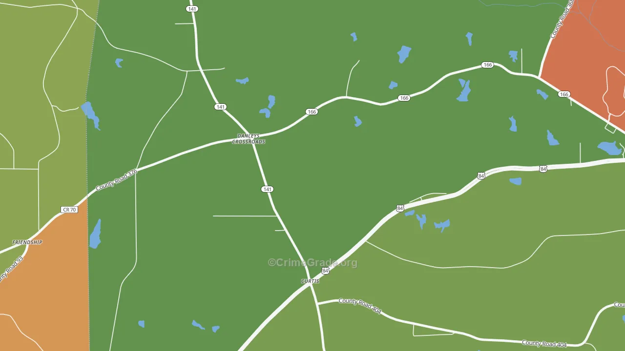 Curtis, AL Map of Burglary Rates