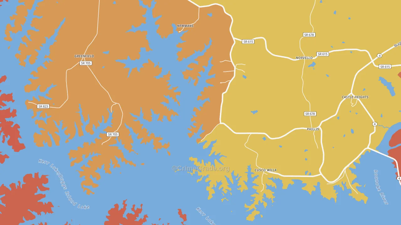 Cusco Willa, VA Map of Burglary Rates