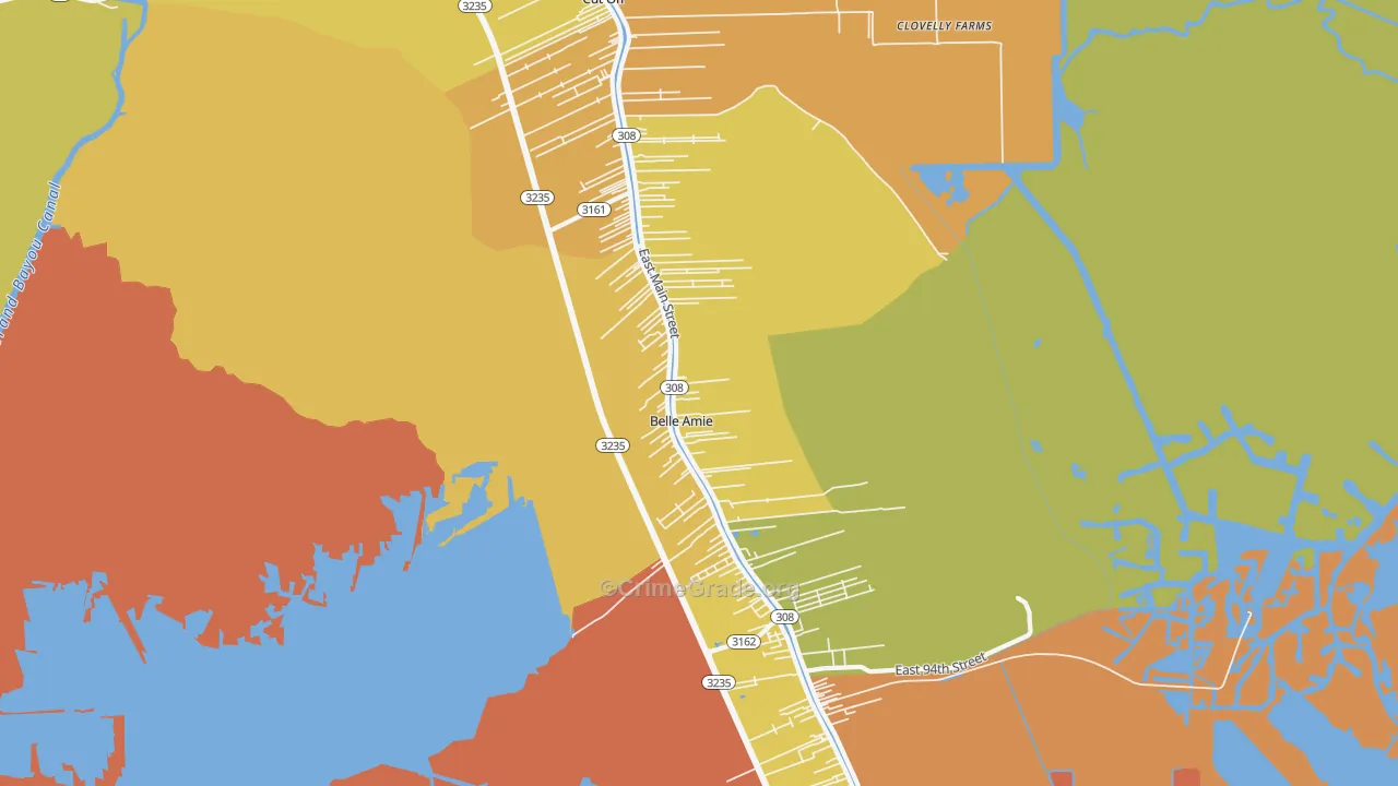 Cut Off, LA Map of Burglary Rates