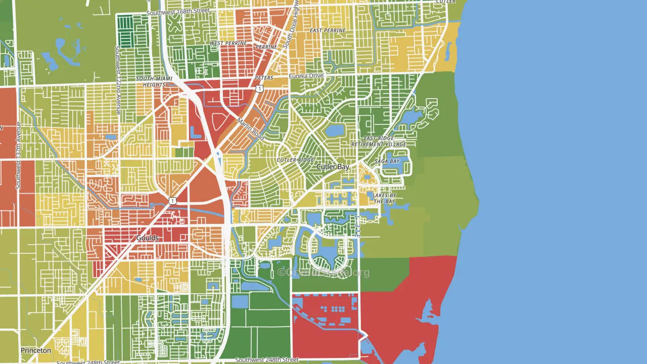 Cutler Bay, FL Map of Burglary Rates