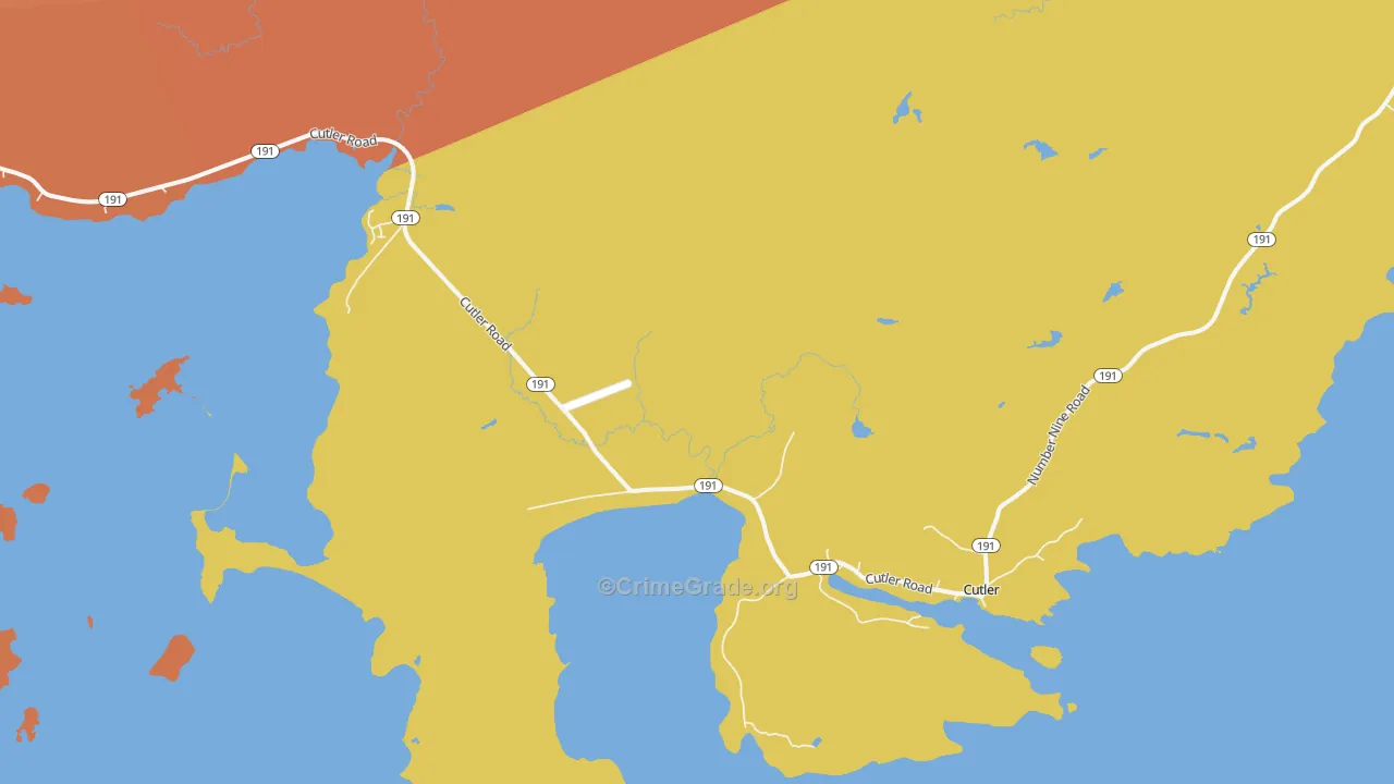 Cutler, ME Map of Burglary Rates