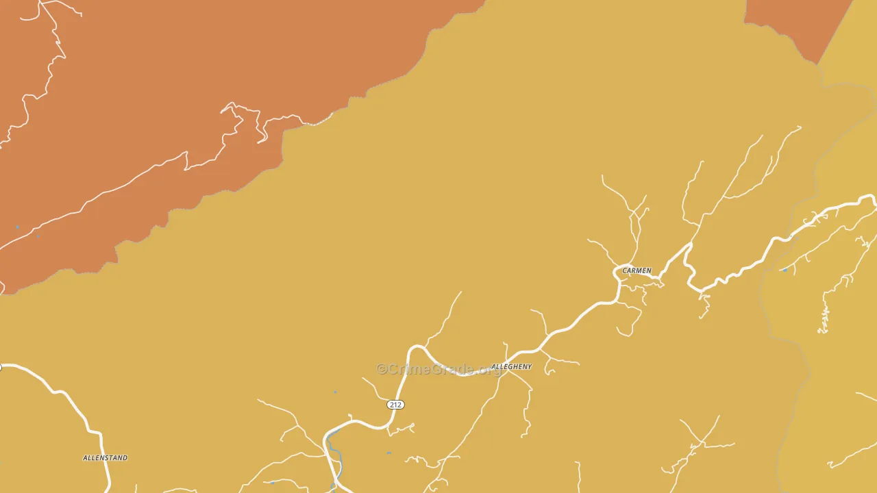 Cutshalltown, NC Map of Burglary Rates