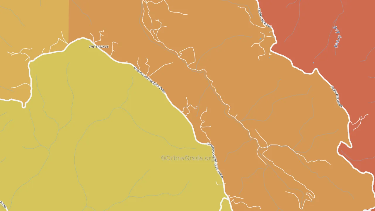 Cutten, CA Map of Burglary Rates