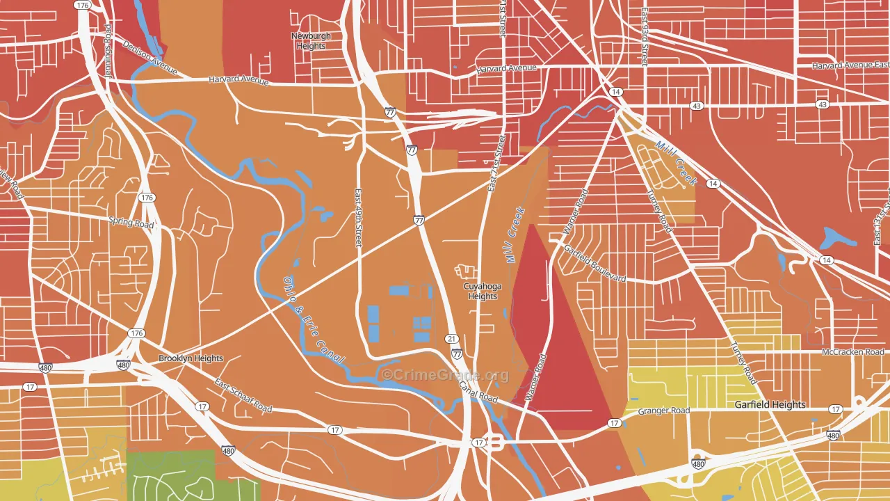 Cuyahoga Heights, OH Map of Burglary Rates