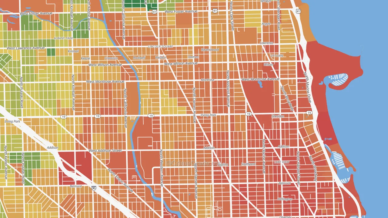 Cuyler, Chicago, IL Map of Burglary Rates