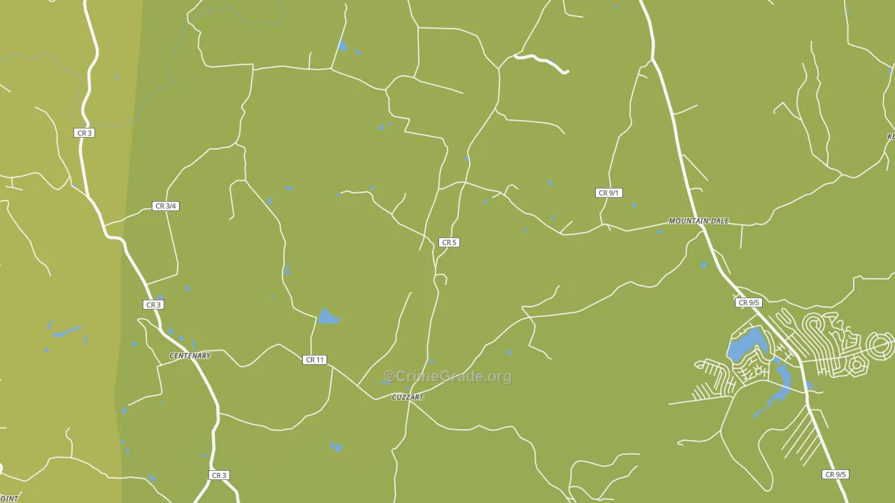 Cuzzart, WV Map of Burglary Rates