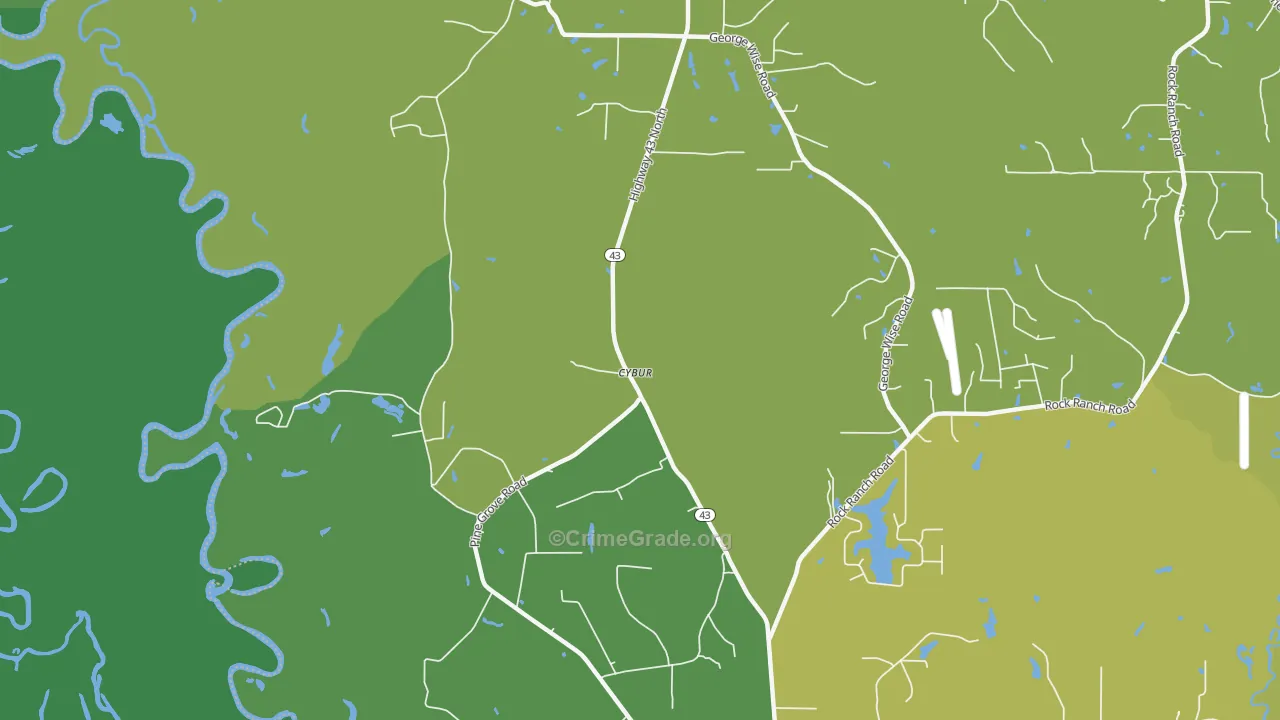 Cybur, MS Map of Burglary Rates