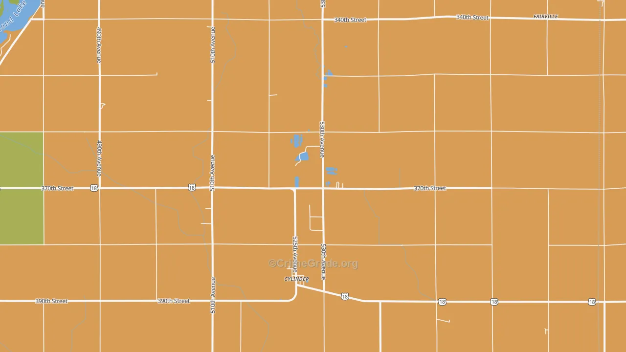 Cylinder, IA Map of Burglary Rates