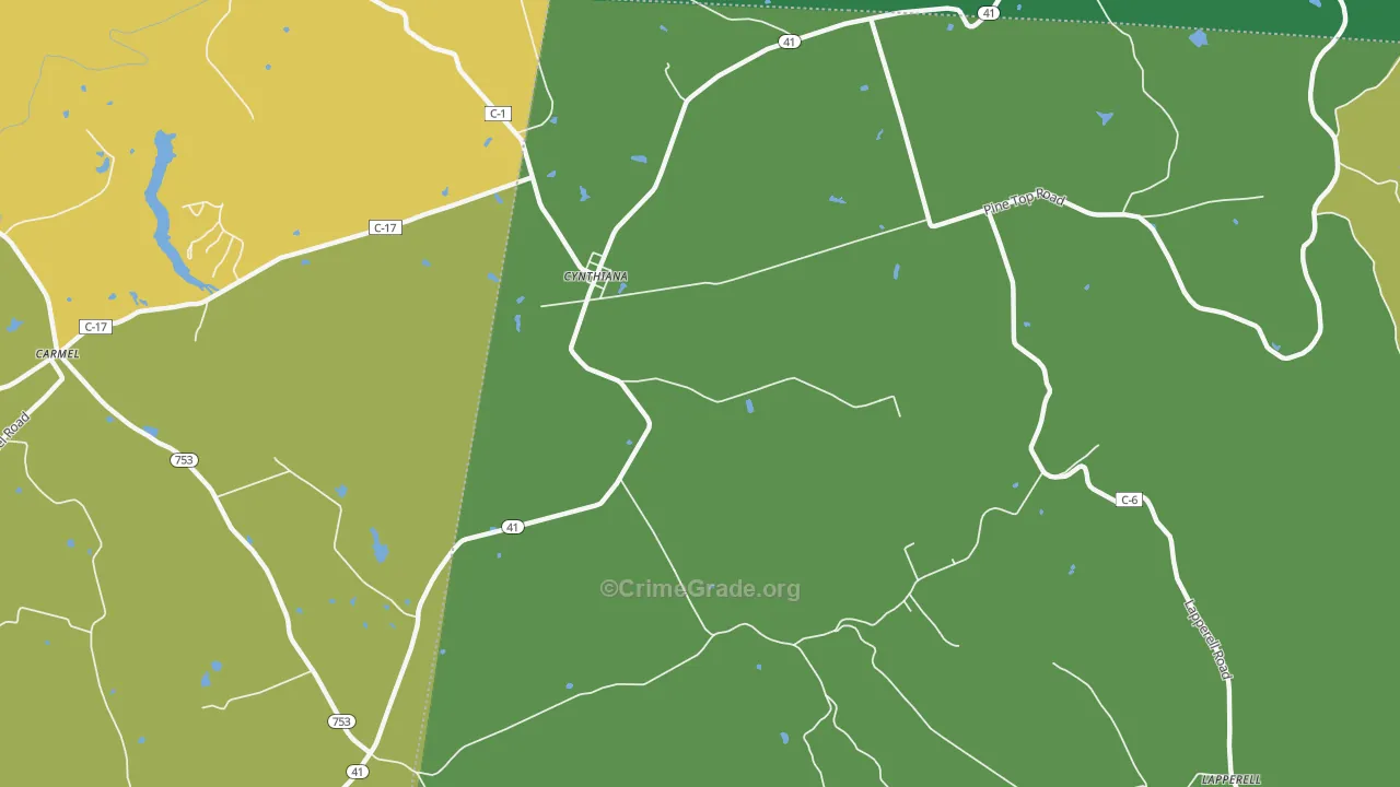 Cynthiana, OH Map of Burglary Rates