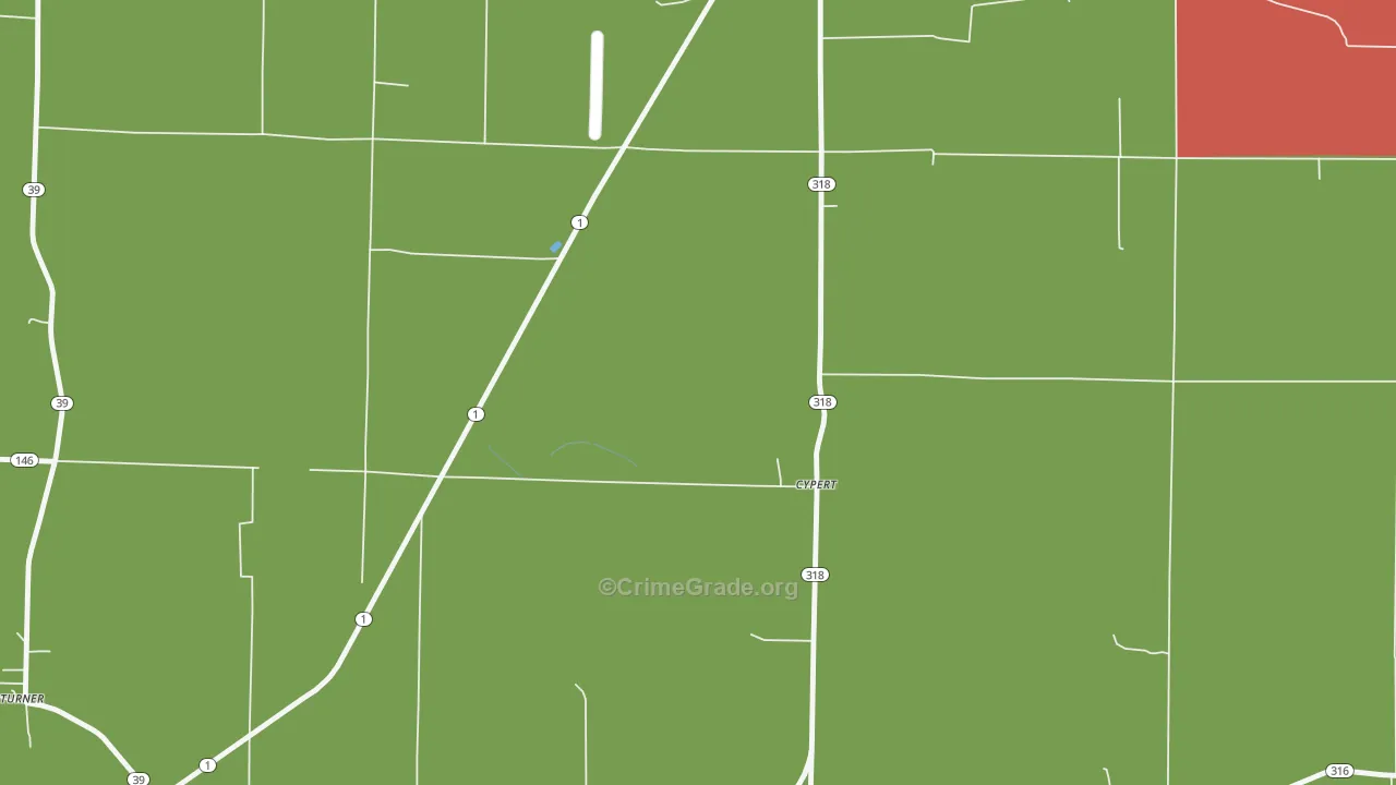 Cypert, AR Map of Burglary Rates