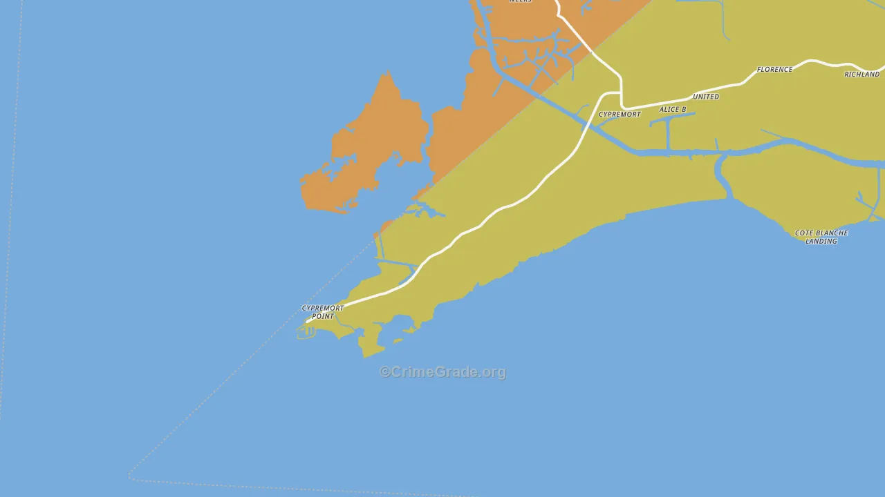 Cypremort, LA Map of Burglary Rates