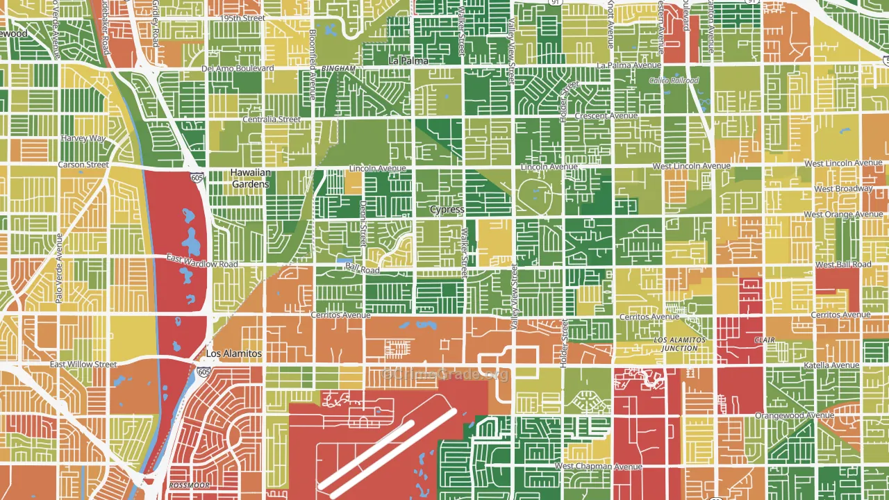 Cypress, CA Map of Burglary Rates