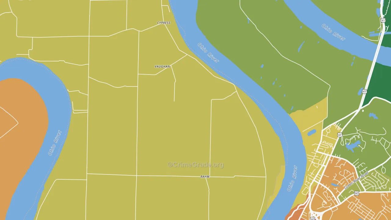 Cypress, IN Map of Burglary Rates