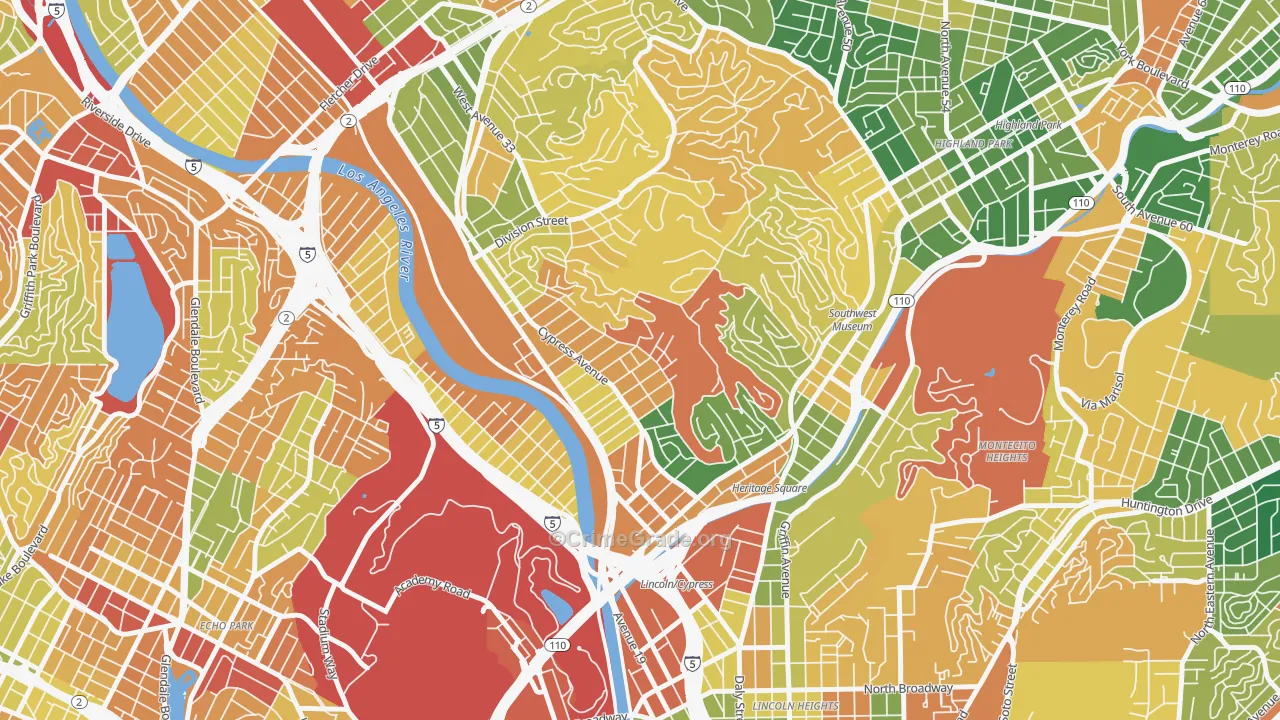 Cypress Park, Los Angeles, CA Map of Burglary Rates