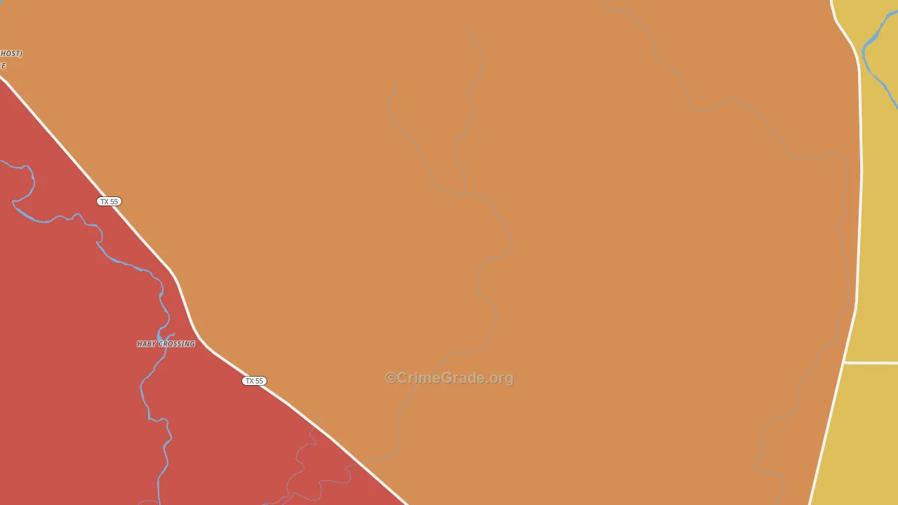 Dabney, TX Map of Burglary Rates