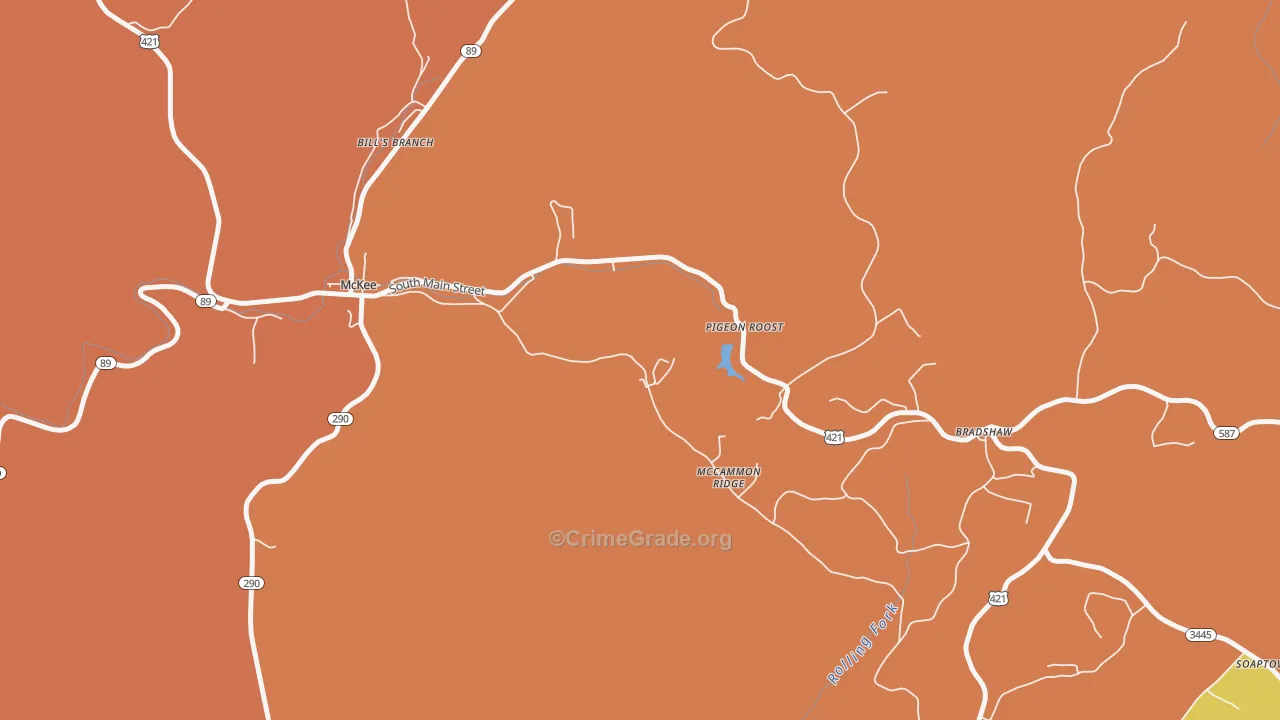Dabolt, KY Map of Burglary Rates