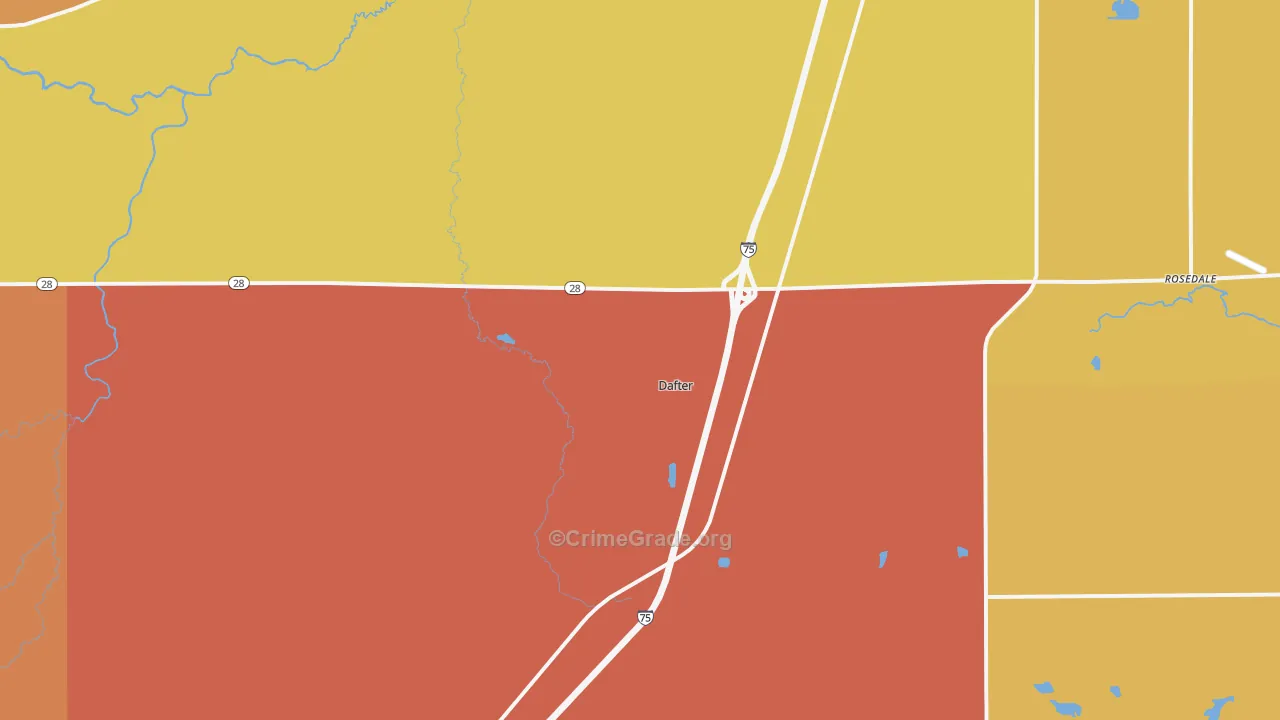 Dafter, MI Map of Burglary Rates