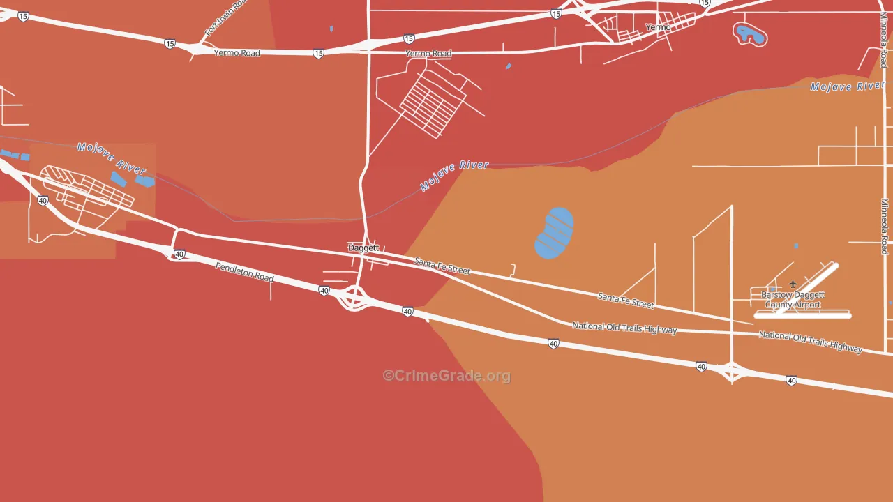 Daggett, CA Map of Burglary Rates