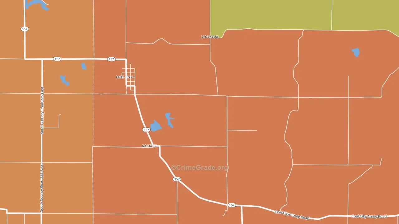 Daggett, IN Map of Burglary Rates