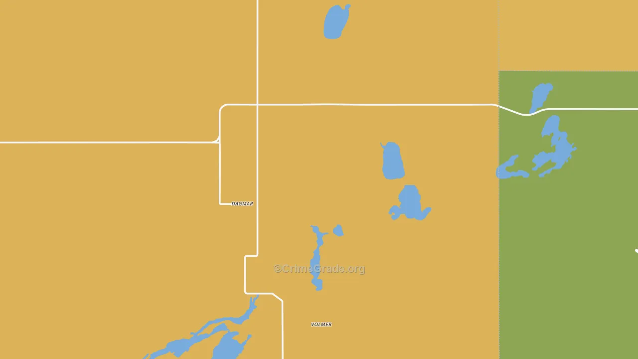 Dagmar, MT Map of Burglary Rates
