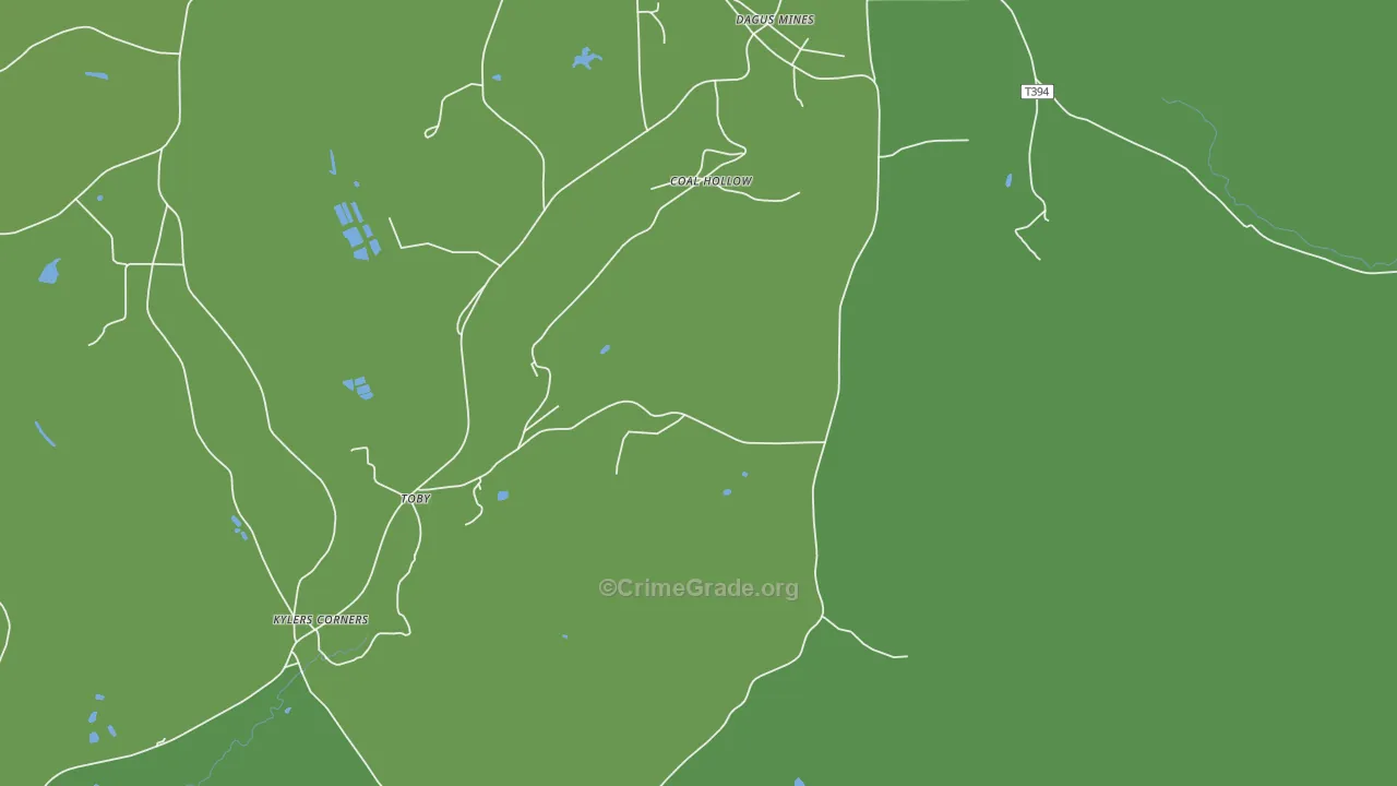 Dagus Mines, PA Map of Burglary Rates