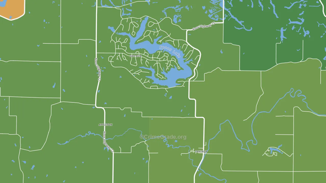 Dahinda, IL Map of Burglary Rates