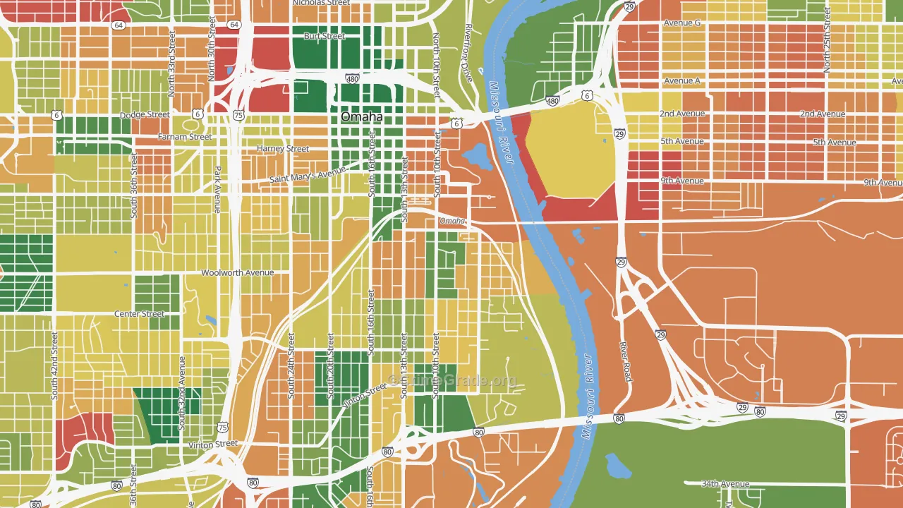 Dahlman, Omaha, NE Map of Burglary Rates