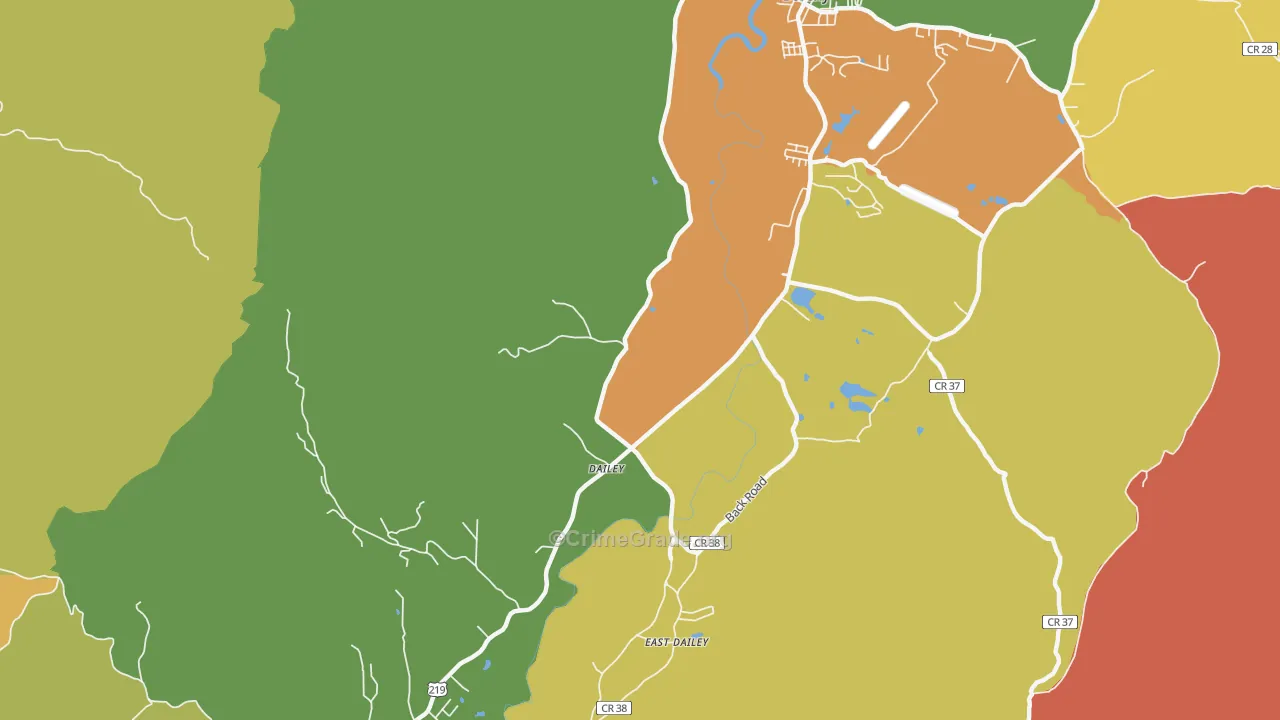 Dailey, WV Map of Burglary Rates