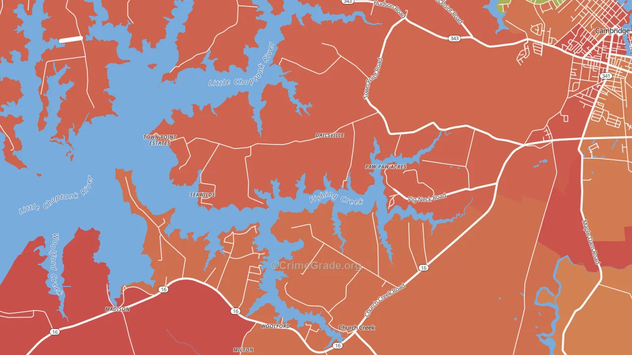 Dailsville, MD Map of Burglary Rates