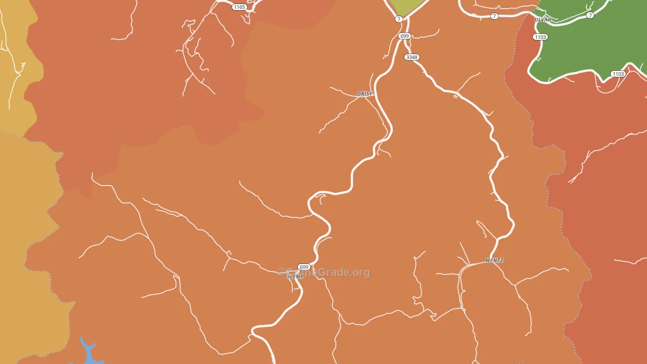 Daisy, KY Map of Burglary Rates