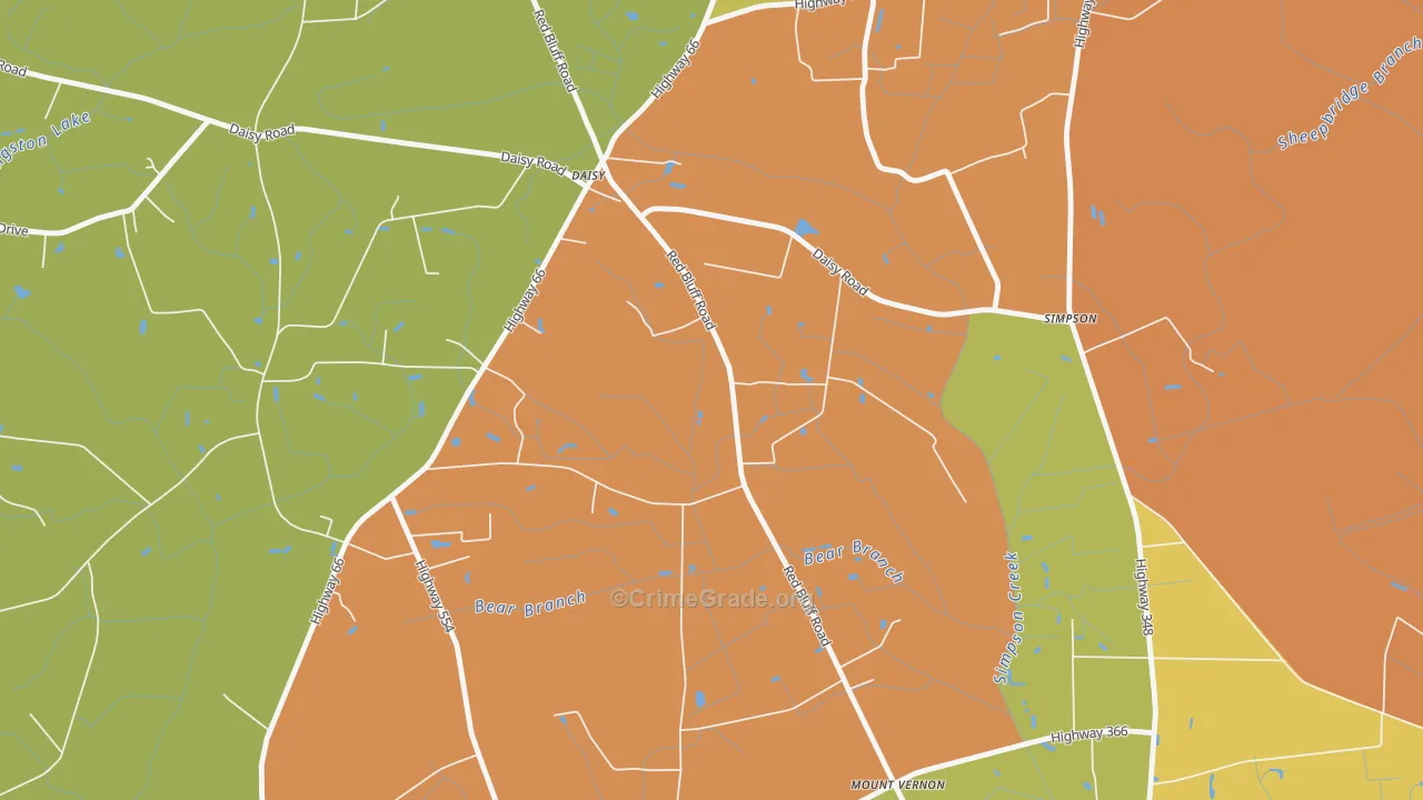 Daisy, SC Map of Burglary Rates