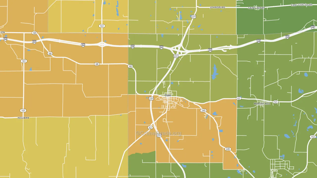 Dale, IN Map of Burglary Rates
