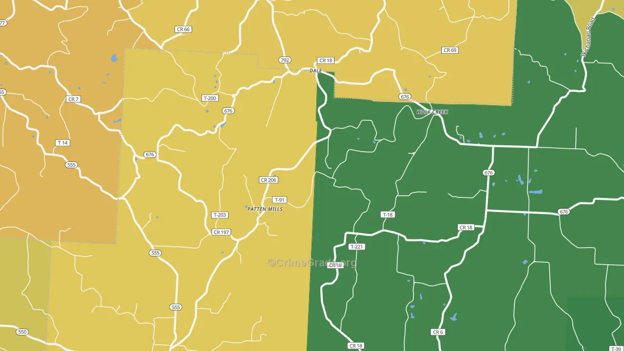 Dale, OH Map of Burglary Rates