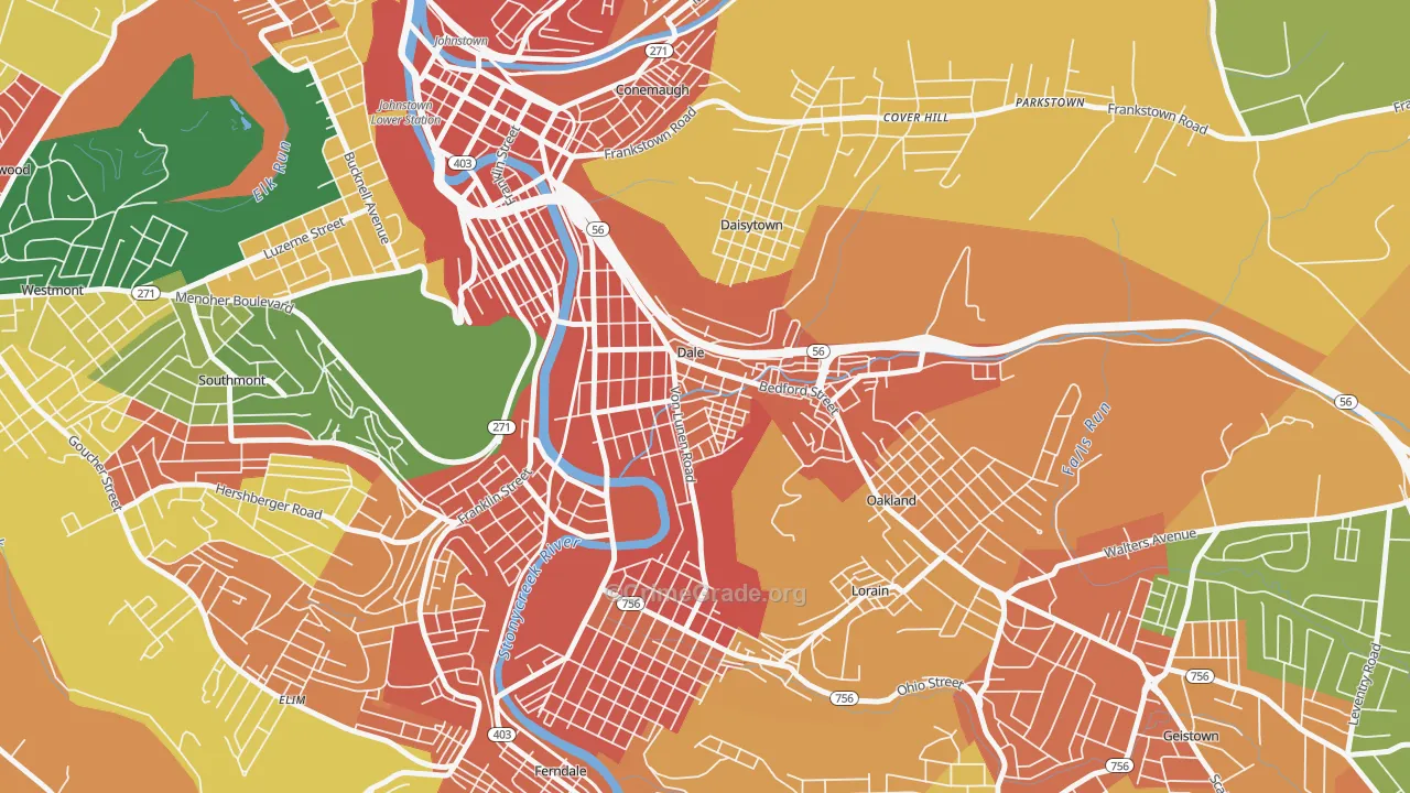Dale, PA Map of Burglary Rates